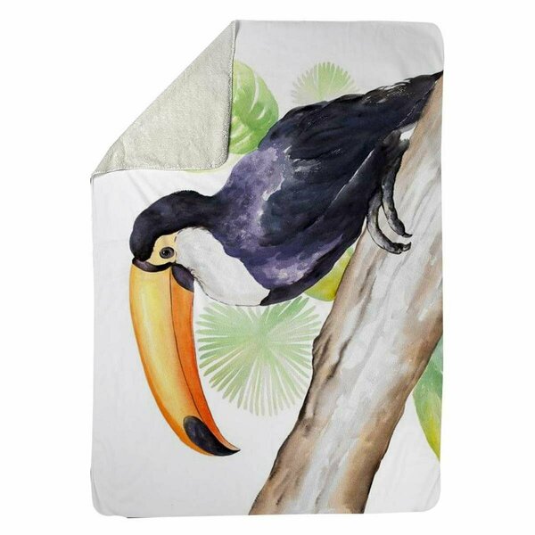 Begin Home Decor 60 x 80 in. Toucan Perched-Sherpa Fleece Blanket 5545-6080-AN353